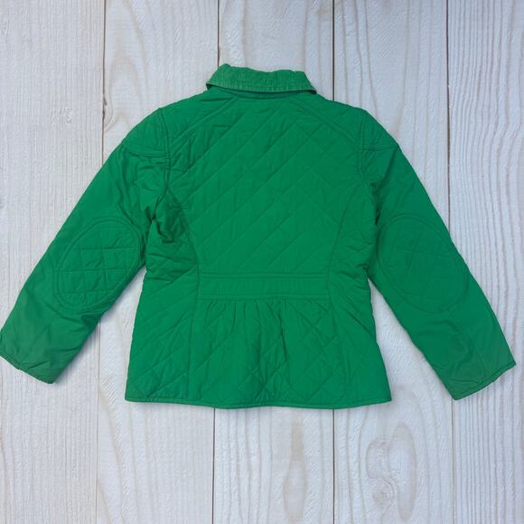 Polo Ralph Lauren Girls Size Small (7) Quilted Barn Jacket Corduroy Collar Green - Picture 2 of 6